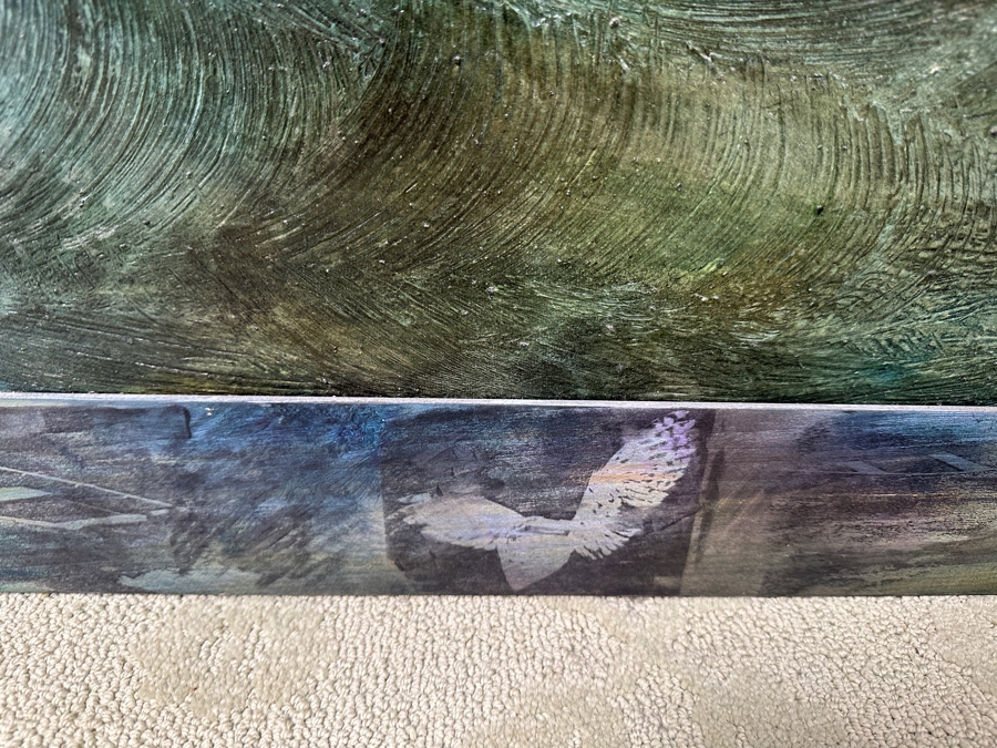 Gerrit Greve (1948-2024, Cardiff by the Sea, CA) Original Acrylic Painting On Canvas Titled “Elegy #3: Inner Light” Matching Frame with Carbon Transfers Signed Verso Dated 1993/1998 40” X 48” Framed: 46.5” x 54.5” Estimate $1,900 - $2,400 Retails $6,000 [Photo 9]