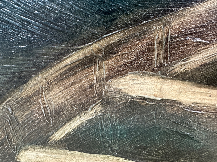 Gerrit Greve (1948-2024, Cardiff by the Sea, CA) Original Acrylic Painting On Canvas Titled “Elegy #3: Inner Light” Matching Frame with Carbon Transfers Signed Verso Dated 1993/1998 40” X 48” Framed: 46.5” x 54.5” Estimate $1,900 - $2,400 Retails $6,000 [Photo 11]