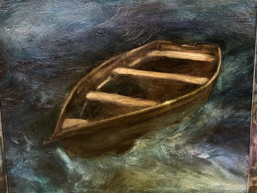 Gerrit Greve (1948-2024, Cardiff by the Sea, CA) Original Acrylic Painting On Canvas Titled “Elegy #3: Inner Light” Matching Frame with Carbon Transfers Signed Verso Dated 1993/1998 40” X 48” Framed: 46.5” x 54.5” Estimate $1,900 - $2,400 Retails $6,000 [Photo 3]