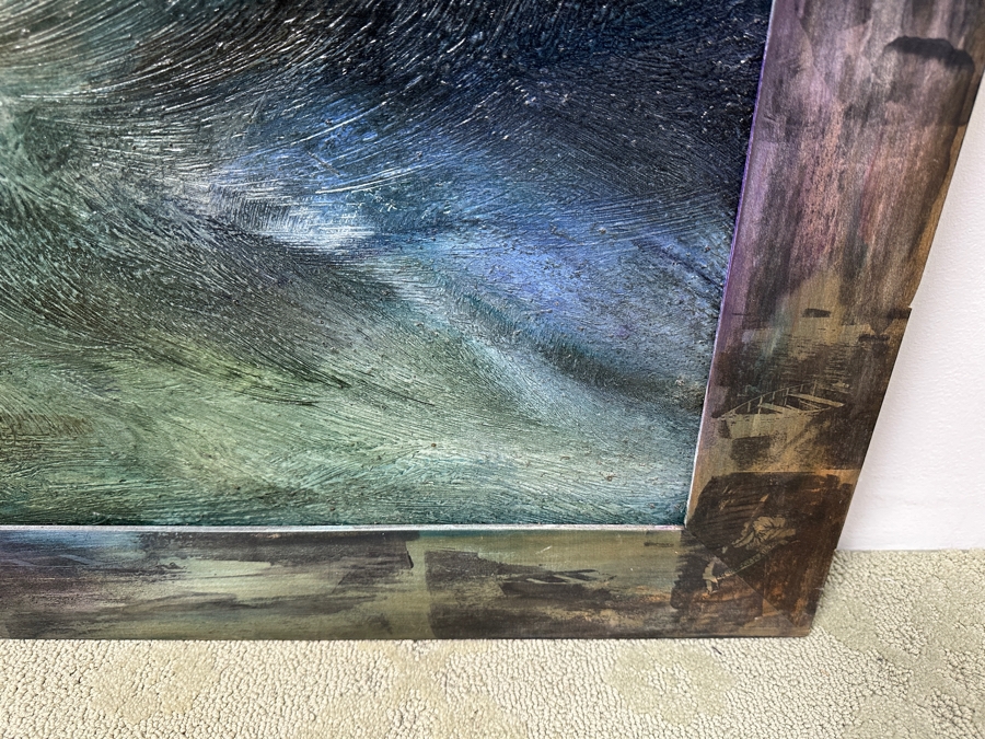 Gerrit Greve (1948-2024, Cardiff by the Sea, CA) Original Acrylic Painting On Canvas Titled “Elegy #3: Inner Light” Matching Frame with Carbon Transfers Signed Verso Dated 1993/1998 40” X 48” Framed: 46.5” x 54.5” Estimate $1,900 - $2,400 Retails $6,000 [Photo 8]