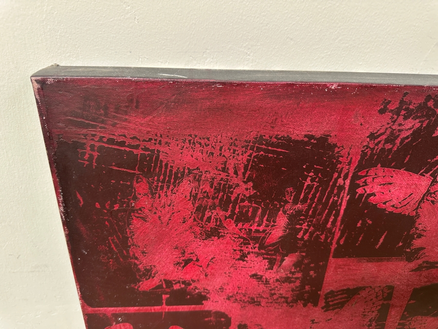 Gerrit Greve (1948-2024, Cardiff by the Sea, CA) Original Acrylic Painting with Carbon Transfers On Canvas Untitled Signed Bottom Left 48” x 40” Estimate $2,900 - $3,600 [Photo 14]