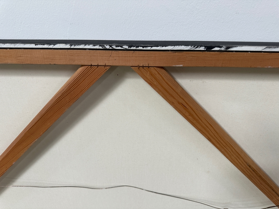 Gerrit Greve (1948-2024, Cardiff by the Sea, CA) Original Acrylic Painting with Carbon Transfers On Canvas Untitled Signed Bottom Left 48” x 40” Estimate $2,900 - $3,600 [Photo 16]