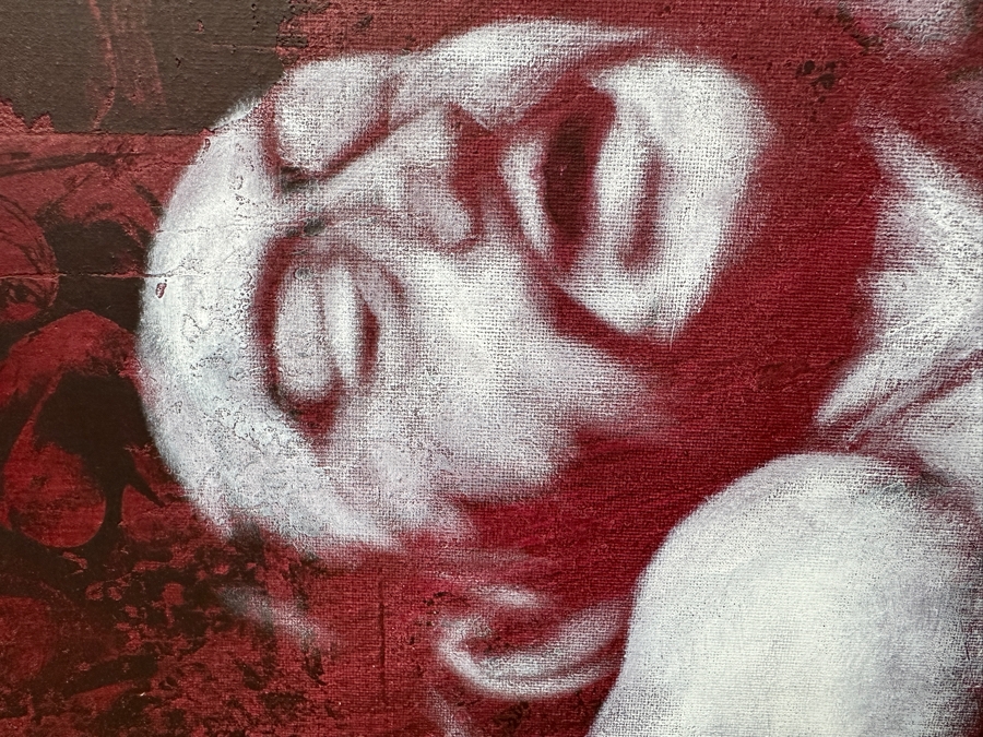 Gerrit Greve (1948-2024, Cardiff by the Sea, CA) Original Acrylic Painting with Carbon Transfers On Canvas Untitled Signed Bottom Left 48” x 40” Estimate $2,900 - $3,600 [Photo 4]