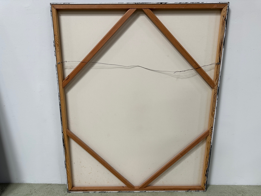 Gerrit Greve (1948-2024, Cardiff by the Sea, CA) Original Acrylic Painting with Carbon Transfers On Canvas Untitled Signed Bottom Left 48” x 40” Estimate $2,900 - $3,600 [Photo 15]