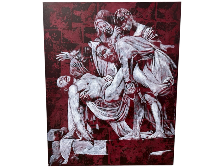 Gerrit Greve (1948-2024, Cardiff by the Sea, CA) Original Acrylic Painting with Carbon Transfers On Canvas Untitled Signed Bottom Left 48” x 40” Estimate $2,900 - $3,600