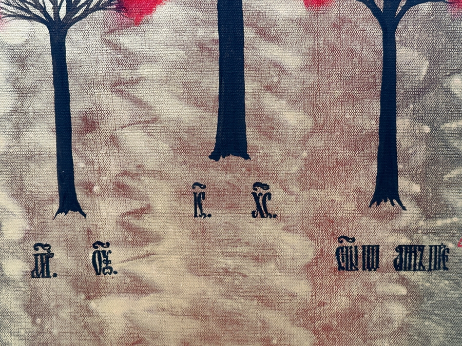 Gerrit Greve (1948-2024, Cardiff by the Sea, CA) Original Acrylic Icon Painting On Canvas Titled “Deisis 4” Signed Verso Dated 2012 40” X 60” Estimate $2,400 - $3,000 [Photo 5]