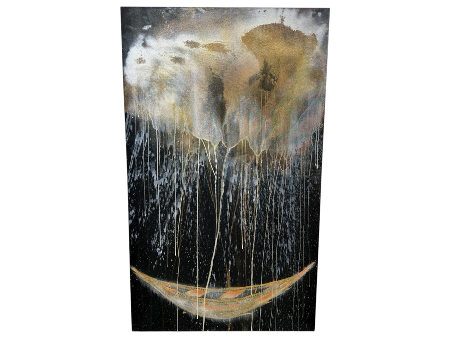 Gerrit Greve (1948-2024, Cardiff by the Sea, CA) Original Acrylic Spirit Boat Painting On Canvas Titled 'Voyage 87” Signed Verso Dated 2012 36” X 60” Estimate $2,200 - $2,700