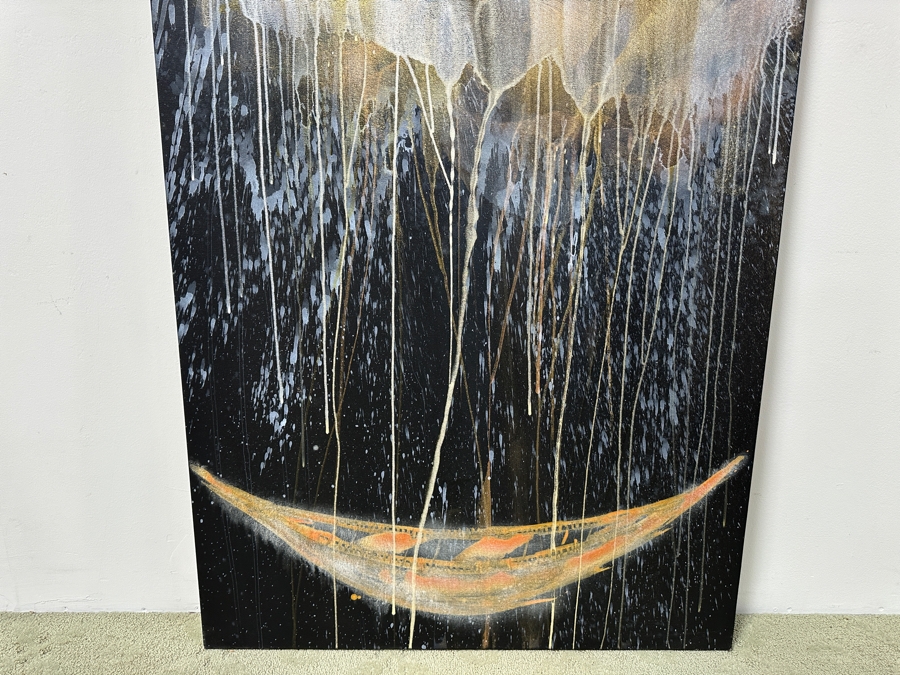 Gerrit Greve (1948-2024, Cardiff by the Sea, CA) Original Acrylic Spirit Boat Painting On Canvas Titled 'Voyage 87” Signed Verso Dated 2012 36” X 60” Estimate $2,200 - $2,700 [Photo 4]