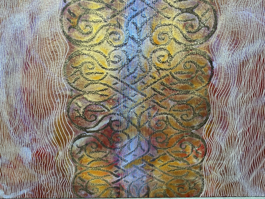 Gerrit Greve (1948-2024, Cardiff by the Sea, CA) Original Acrylic Mixed Media Sand Painting On Canvas Untitled Signed Verso Dated 2007 60” X 48” Estimate $2,900 - $3,600 [Photo 2]