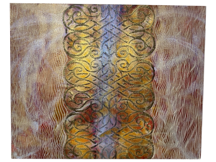 Gerrit Greve (1948-2024, Cardiff by the Sea, CA) Original Acrylic Mixed Media Sand Painting On Canvas Untitled Signed Verso Dated 2007 60” X 48” Estimate $2,900 - $3,600