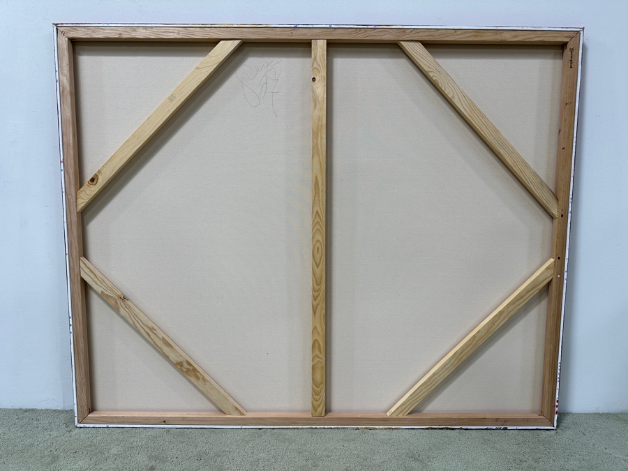 Gerrit Greve (1948-2024, Cardiff by the Sea, CA) Original Acrylic Mixed Media Sand Painting On Canvas Untitled Signed Verso Dated 2007 60” X 48” Estimate $2,900 - $3,600 [Photo 7]