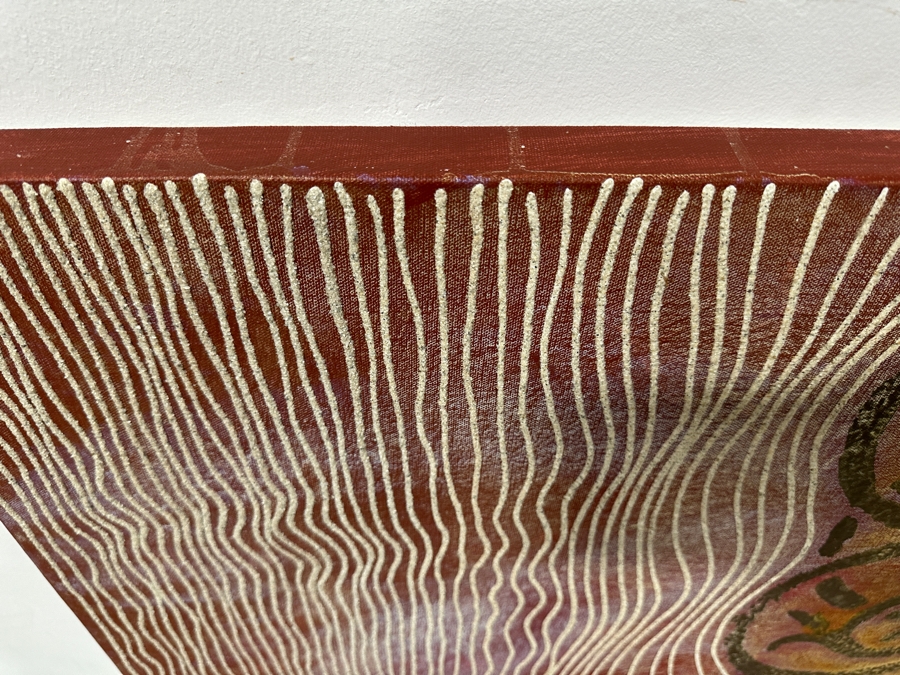 Gerrit Greve (1948-2024, Cardiff by the Sea, CA) Original Acrylic Mixed Media Sand Painting On Canvas Untitled Signed Verso Dated 2007 60” X 48” Estimate $2,900 - $3,600 [Photo 6]