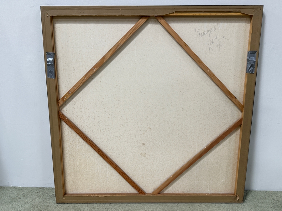 Gerrit Greve (1948-2024, Cardiff by the Sea, CA) Original Acrylic Painting with Carbon Transfers On Canvas Titled “Passage 6” Signed Verso Dated 1996 48” x 48” Estimate $2,300 - $2,900 [Photo 16]