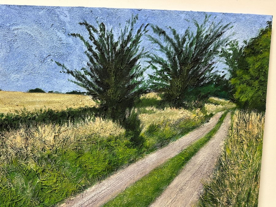 Gerrit Greve (1948-2024, Cardiff by the Sea, CA) Original Acrylic Painting On Canvas Titled “Meadow Lawn Road: Afternoon ”Signed Verso 60” X 45” Estimate $2,900 - $3,600 [Photo 2]