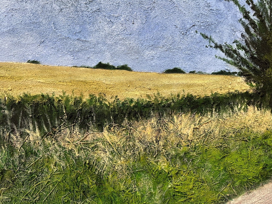 Gerrit Greve (1948-2024, Cardiff by the Sea, CA) Original Acrylic Painting On Canvas Titled “Meadow Lawn Road: Afternoon ”Signed Verso 60” X 45” Estimate $2,900 - $3,600 [Photo 5]