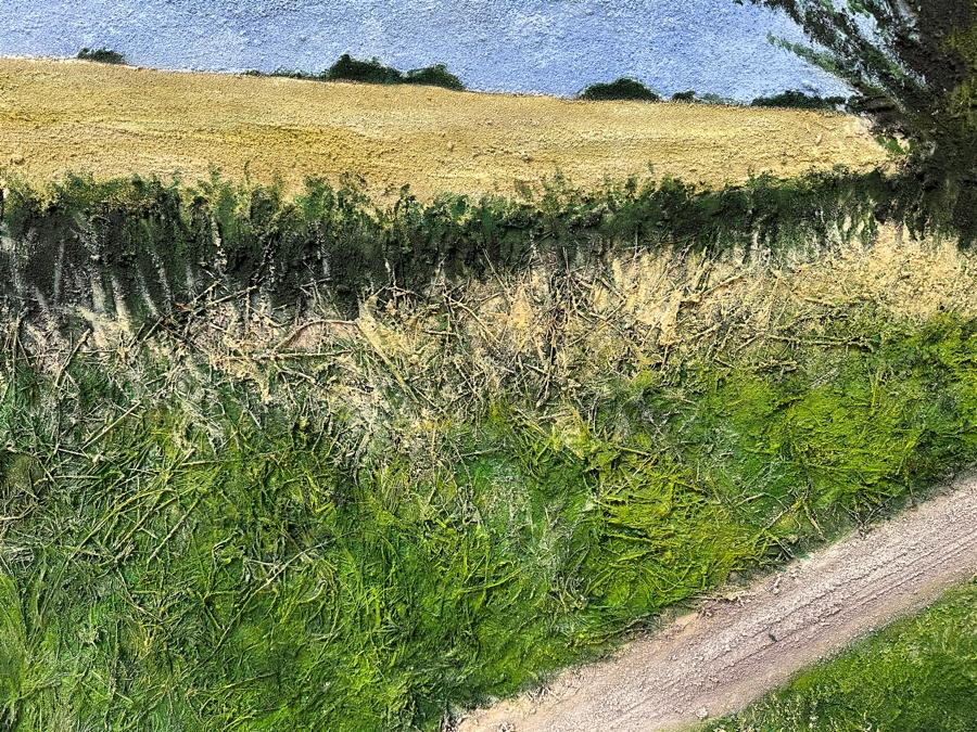 Gerrit Greve (1948-2024, Cardiff by the Sea, CA) Original Acrylic Painting On Canvas Titled “Meadow Lawn Road: Afternoon ”Signed Verso 60” X 45” Estimate $2,900 - $3,600 [Photo 4]