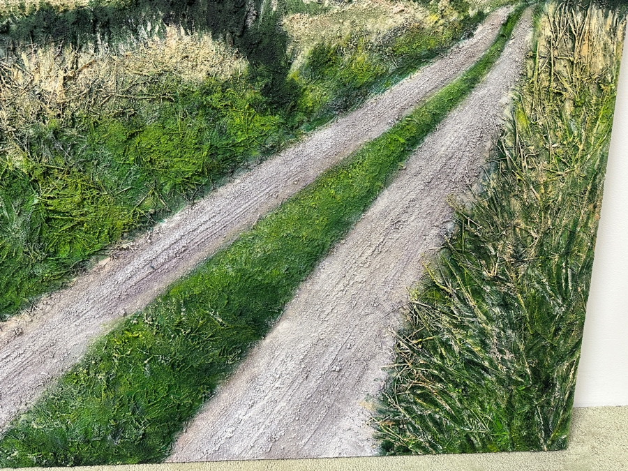 Gerrit Greve (1948-2024, Cardiff by the Sea, CA) Original Acrylic Painting On Canvas Titled “Meadow Lawn Road: Afternoon ”Signed Verso 60” X 45” Estimate $2,900 - $3,600 [Photo 3]