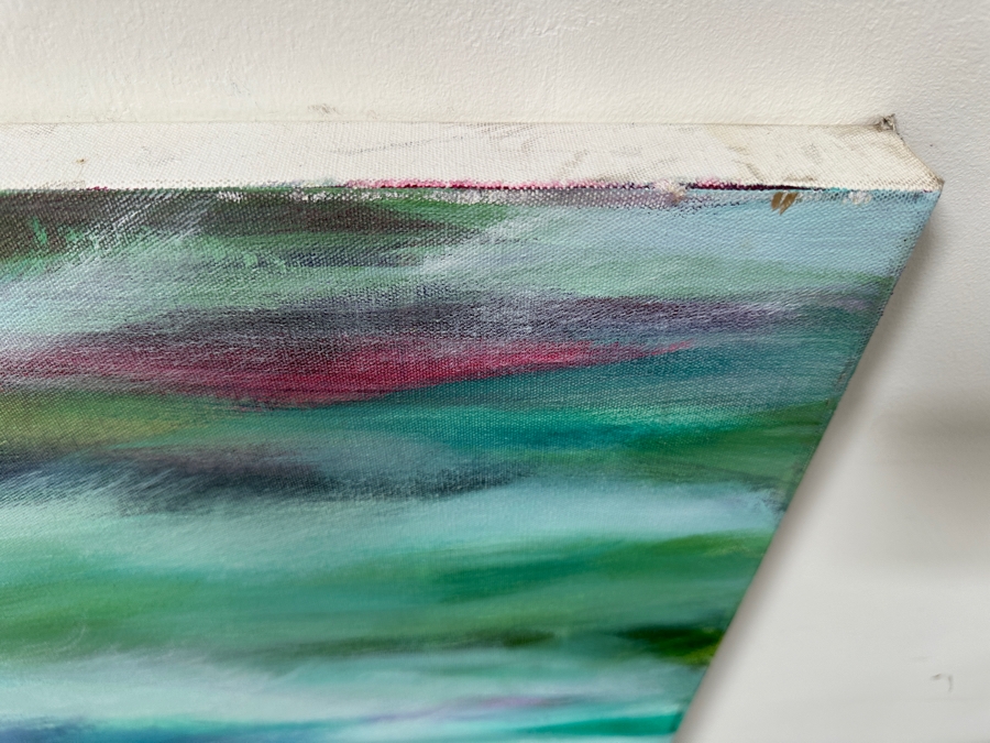 Gerrit Greve (1948-2024, Cardiff by the Sea, CA) Original Acrylic Painting On Canvas Titled “Winter Surf” Signed Verso Dated 2019 72” X 48” Estimate $3,500 - $4,300 [Photo 5]