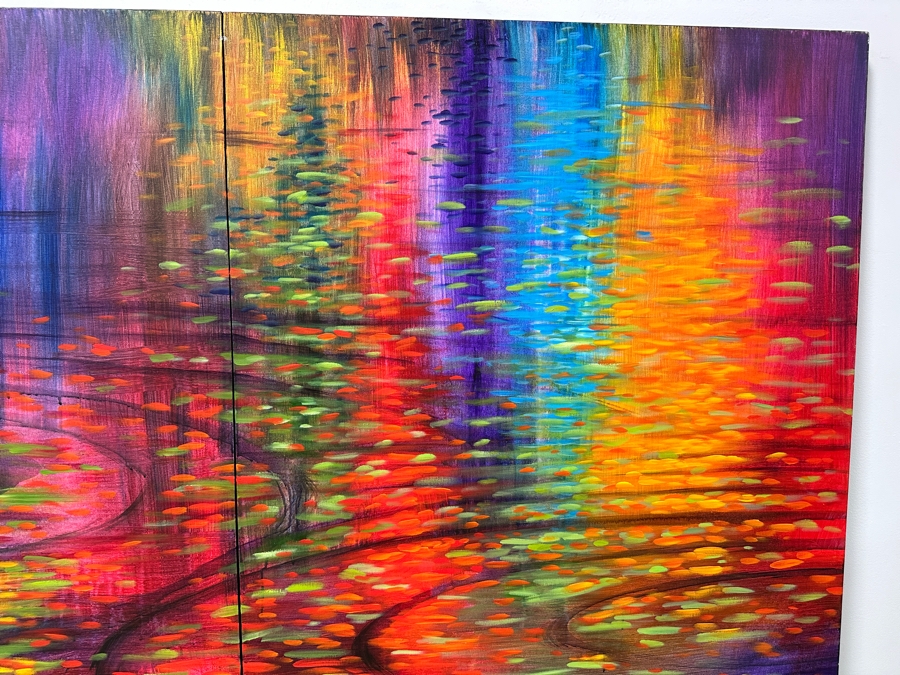 Gerrit Greve (1948-2024, Cardiff by the Sea, CA) Original Acrylic Diptych Painting On Canvas Untitled Signed Verso 72” X 48” Estimate $3,500 - $4,300 [Photo 5]