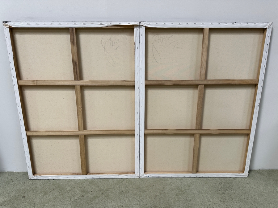 Gerrit Greve (1948-2024, Cardiff by the Sea, CA) Original Acrylic Diptych Painting On Canvas Untitled Signed Verso 72” X 48” Estimate $3,500 - $4,300 [Photo 7]