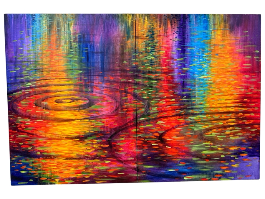 Gerrit Greve (1948-2024, Cardiff by the Sea, CA) Original Acrylic Diptych Painting On Canvas Untitled Signed Verso 72” X 48” Estimate $3,500 - $4,300