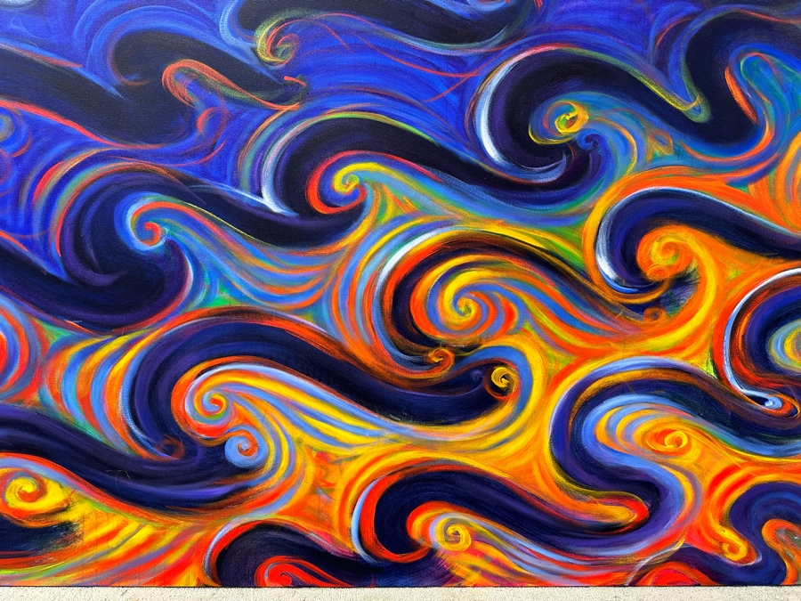 Gerrit Greve (1948-2024, Cardiff by the Sea, CA) Original Acrylic Painting On Canvas Titled “To the Beach 5” Signed Verso Dated 2014 72” X 48” Estimate $3,500 - $4,300 [Photo 2]