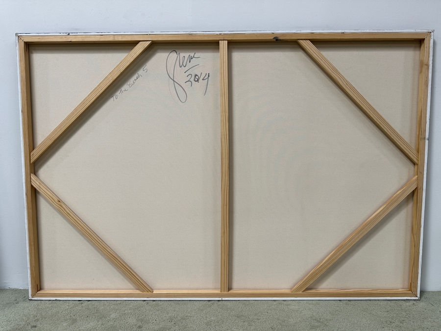 Gerrit Greve (1948-2024, Cardiff by the Sea, CA) Original Acrylic Painting On Canvas Titled “To the Beach 5” Signed Verso Dated 2014 72” X 48” Estimate $3,500 - $4,300 [Photo 5]