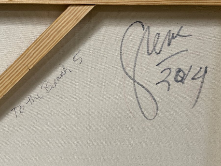 Gerrit Greve (1948-2024, Cardiff by the Sea, CA) Original Acrylic Painting On Canvas Titled “To the Beach 5” Signed Verso Dated 2014 72” X 48” Estimate $3,500 - $4,300 [Photo 6]