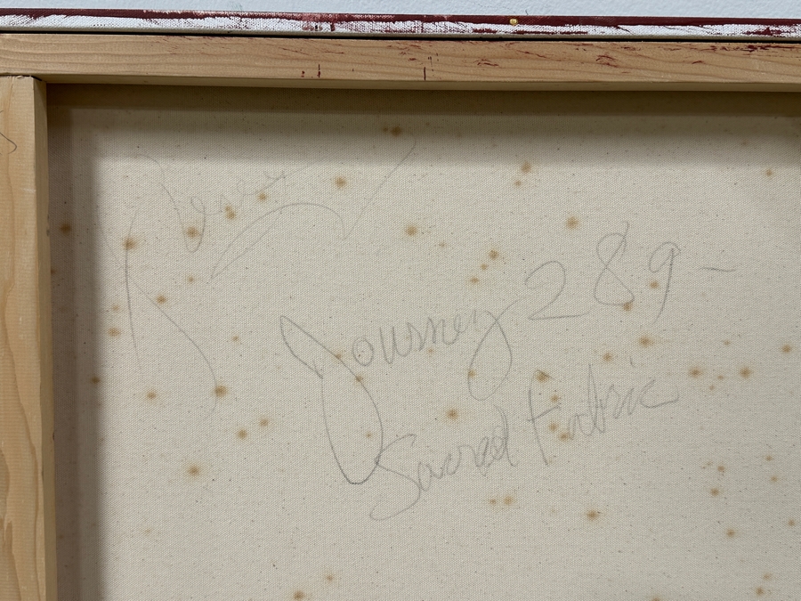 Gerrit Greve (1948-2024, Cardiff by the Sea, CA) Original Acrylic Painting On Canvas Titled “Journey 289 - Sacred Fabric” Signed Verso 72” X 36” Estimate $2,600 - $3,200 [Photo 7]