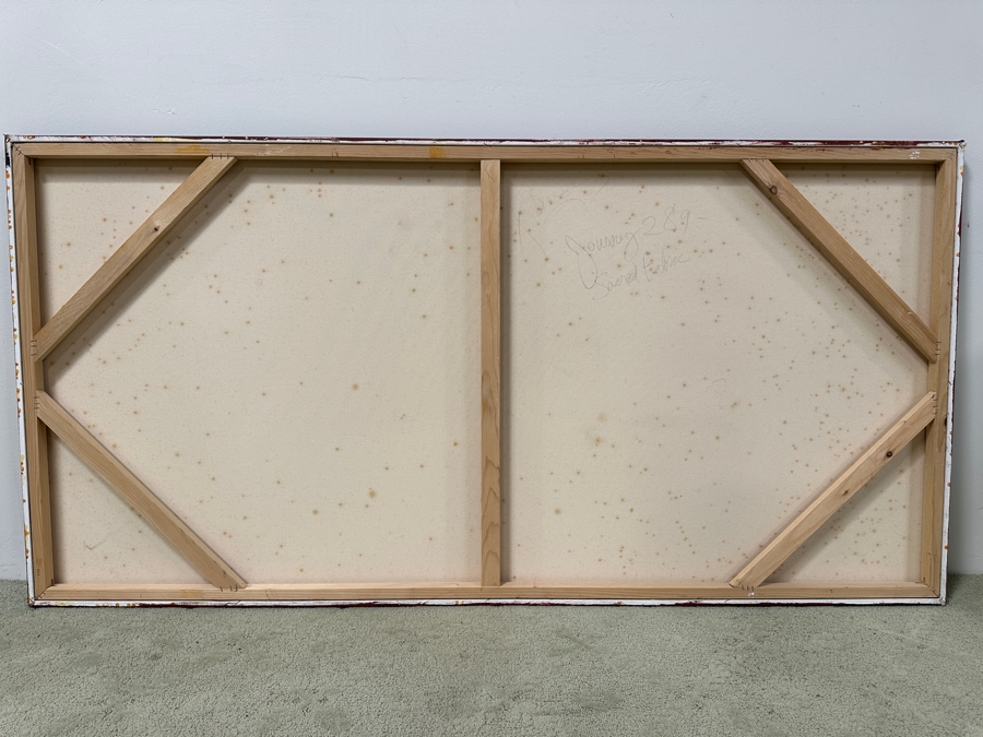 Gerrit Greve (1948-2024, Cardiff by the Sea, CA) Original Acrylic Painting On Canvas Titled “Journey 289 - Sacred Fabric” Signed Verso 72” X 36” Estimate $2,600 - $3,200 [Photo 6]