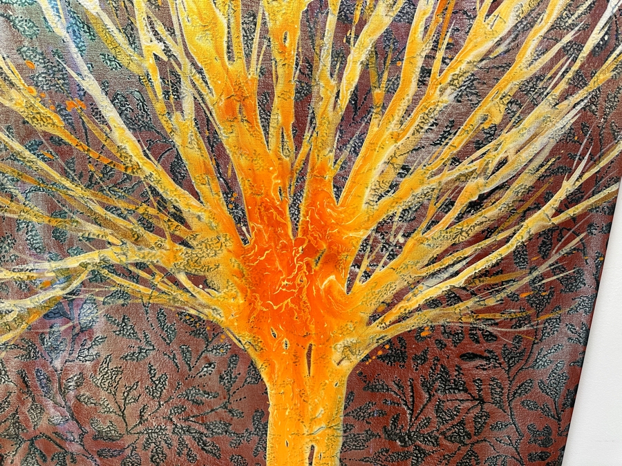 Gerrit Greve (1948-2024, Cardiff by the Sea, CA) Original Acrylic Painting On Canvas of Tree Untitled Signed Verso 36” X 72” Estimate $2,600 - $3,200 [Photo 5]