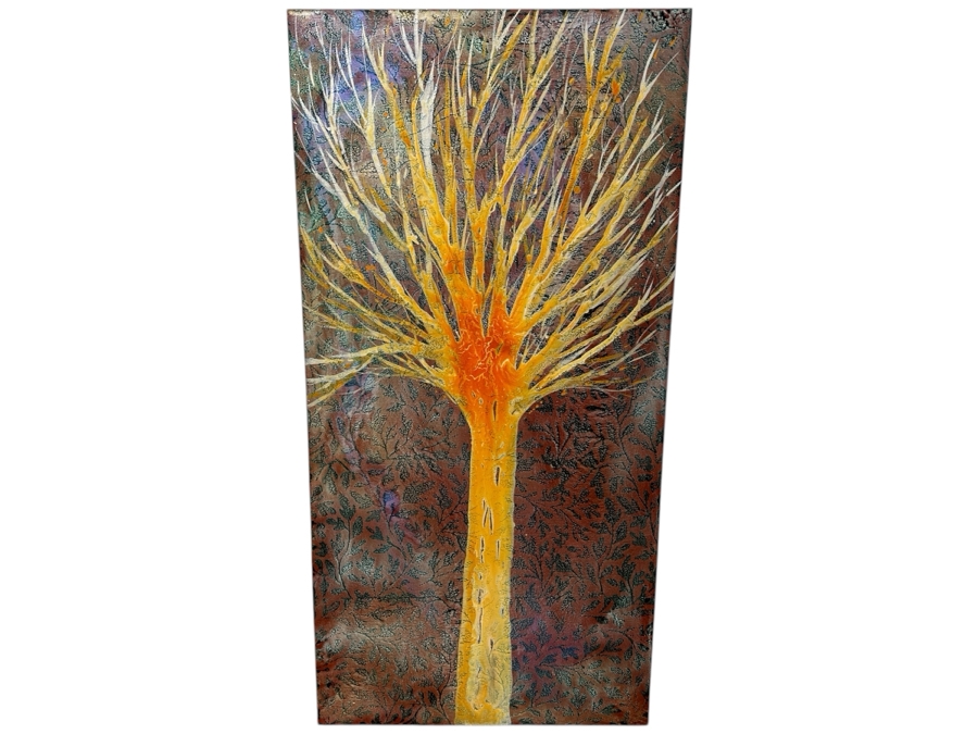 Gerrit Greve (1948-2024, Cardiff by the Sea, CA) Original Acrylic Painting On Canvas of Tree Untitled Signed Verso 36” X 72” Estimate $2,600 - $3,200