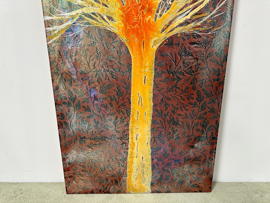 Gerrit Greve (1948-2024, Cardiff by the Sea, CA) Original Acrylic Painting On Canvas of Tree Untitled Signed Verso 36” X 72” Estimate $2,600 - $3,200 [Photo 4]