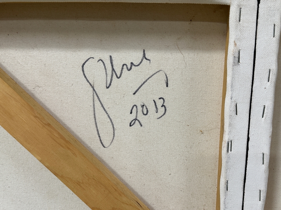 Gerrit Greve (1948-2024, Cardiff by the Sea, CA) Original Acrylic Diptych Painting On Canvas Titled “Ripples in D” Signed Verso Dated 2013 72” X 48” Estimate $3,500 - $4,300 [Photo 7]