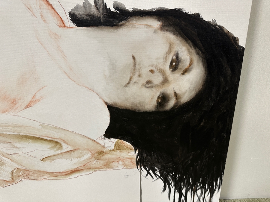 Gerrit Greve (1948-2024, Cardiff by the Sea, CA) Original Acrylic Nude Painting On Canvas Untitled Signed Verso Dated 2006 60” X 36” Estimate $2,200 - $2,700 [Photo 3]