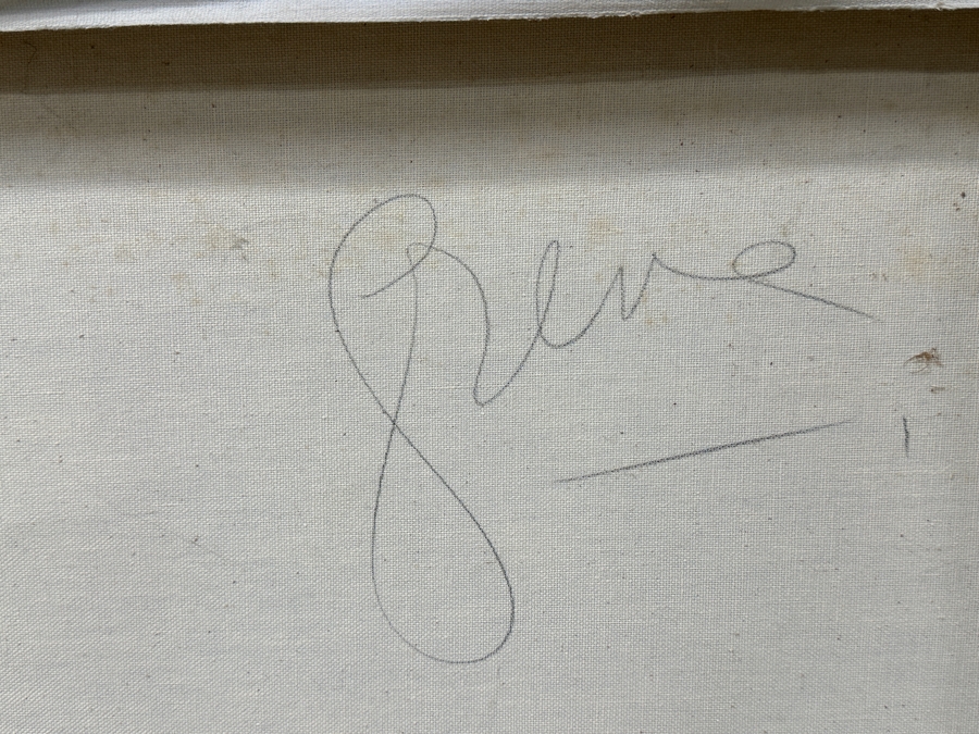 Gerrit Greve (1948-2024, Cardiff by the Sea, CA) Original Acrylic Painting On Canvas Titled “By the Bridge” Signed Bottom Right and Verso 72” X 48” Estimate $3,500 - $4,300 [Photo 9]