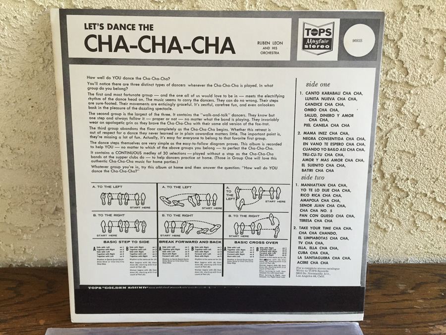 Ruben Leon And His Orchestra ‎- Let's Dance The Cha-Cha-Cha - Tops Records ‎- L1693 [Photo 2]