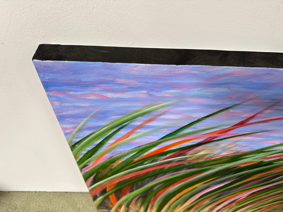 Gerrit Greve (1948-2024, Cardiff by the Sea, CA) Original Acrylic Reeds Painting On Canvas Untitled Signed Verso Dated 2022 36” x 36” Estimate $1,300 - $1,600 [Photo 4]