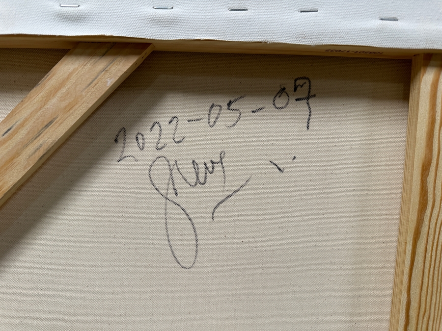 Gerrit Greve (1948-2024, Cardiff by the Sea, CA) Original Acrylic Reeds Painting On Canvas Untitled Signed Verso Dated 2022 36” x 36” Estimate $1,300 - $1,600 [Photo 6]