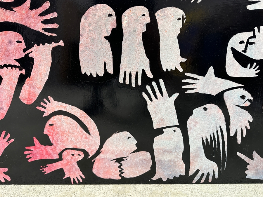 Gerrit Greve (1948-2024, Cardiff by the Sea, CA) Original Acrylic Painting On Board Titled “Christmas Calligraphy” Signed Upper Right 50” X 30” Estimate $1,500 - $1,900 [Photo 6]