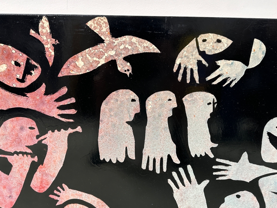 Gerrit Greve (1948-2024, Cardiff by the Sea, CA) Original Acrylic Painting On Board Titled “Christmas Calligraphy” Signed Upper Right 50” X 30” Estimate $1,500 - $1,900 [Photo 5]