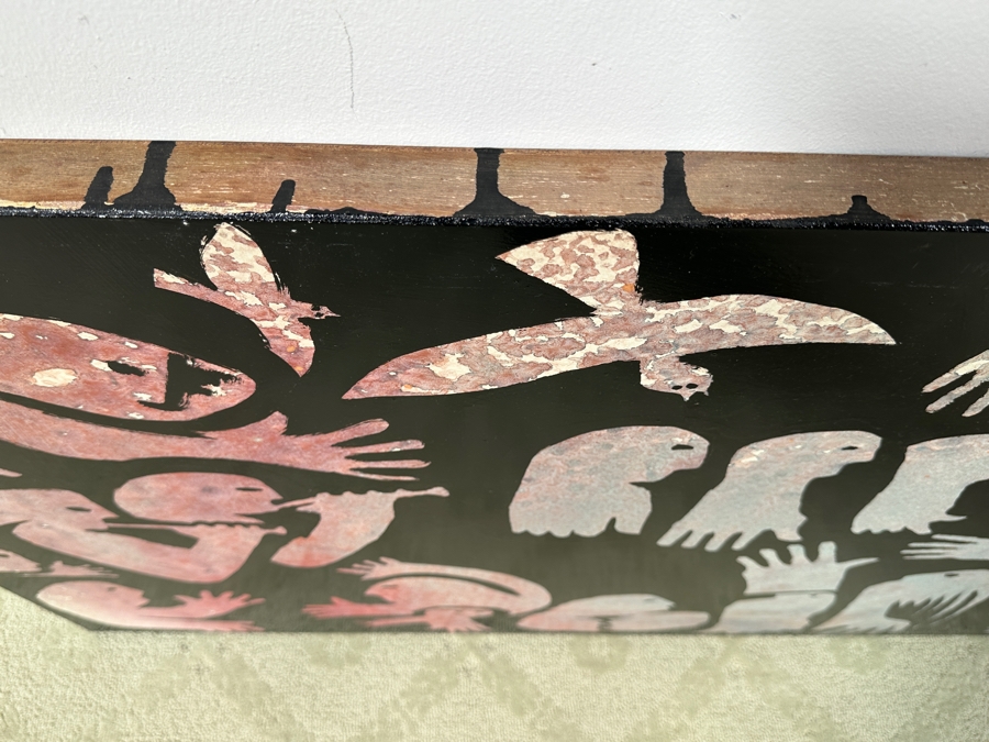 Gerrit Greve (1948-2024, Cardiff by the Sea, CA) Original Acrylic Painting On Board Titled “Christmas Calligraphy” Signed Upper Right 50” X 30” Estimate $1,500 - $1,900 [Photo 7]