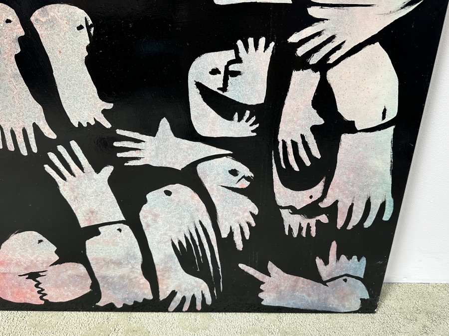 Gerrit Greve (1948-2024, Cardiff by the Sea, CA) Original Acrylic Painting On Board Titled “Christmas Calligraphy” Signed Upper Right 50” X 30” Estimate $1,500 - $1,900 [Photo 3]