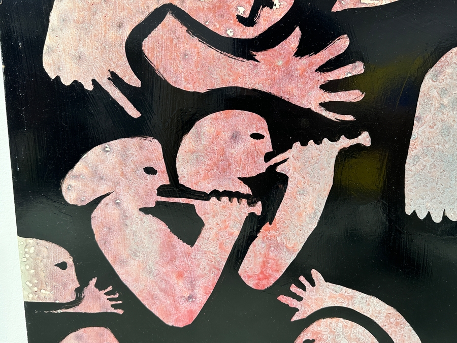 Gerrit Greve (1948-2024, Cardiff by the Sea, CA) Original Acrylic Painting On Board Titled “Christmas Calligraphy” Signed Upper Right 50” X 30” Estimate $1,500 - $1,900 [Photo 4]