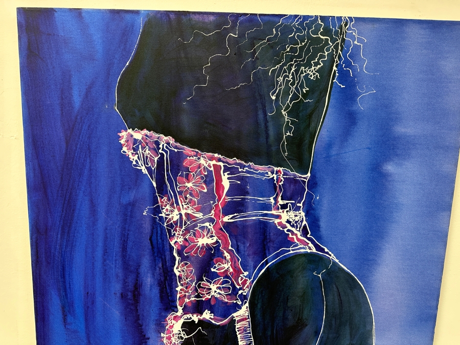 Gerrit Greve (1948-2024, Cardiff by the Sea, CA) Original Acrylic Drip Painting On Canvas Titled “The Course of the Corset - 5 #3” Signed Bottom Right 36” X 48” Estimate $1,700 - $2,200 [Photo 2]