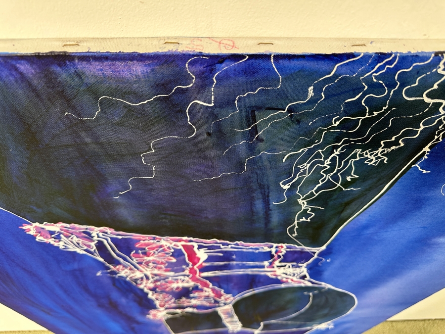 Gerrit Greve (1948-2024, Cardiff by the Sea, CA) Original Acrylic Drip Painting On Canvas Titled “The Course of the Corset - 5 #3” Signed Bottom Right 36” X 48” Estimate $1,700 - $2,200 [Photo 6]