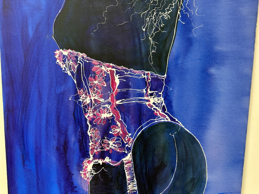 Gerrit Greve (1948-2024, Cardiff by the Sea, CA) Original Acrylic Drip Painting On Canvas Titled “The Course of the Corset - 5 #3” Signed Bottom Right 36” X 48” Estimate $1,700 - $2,200 [Photo 3]