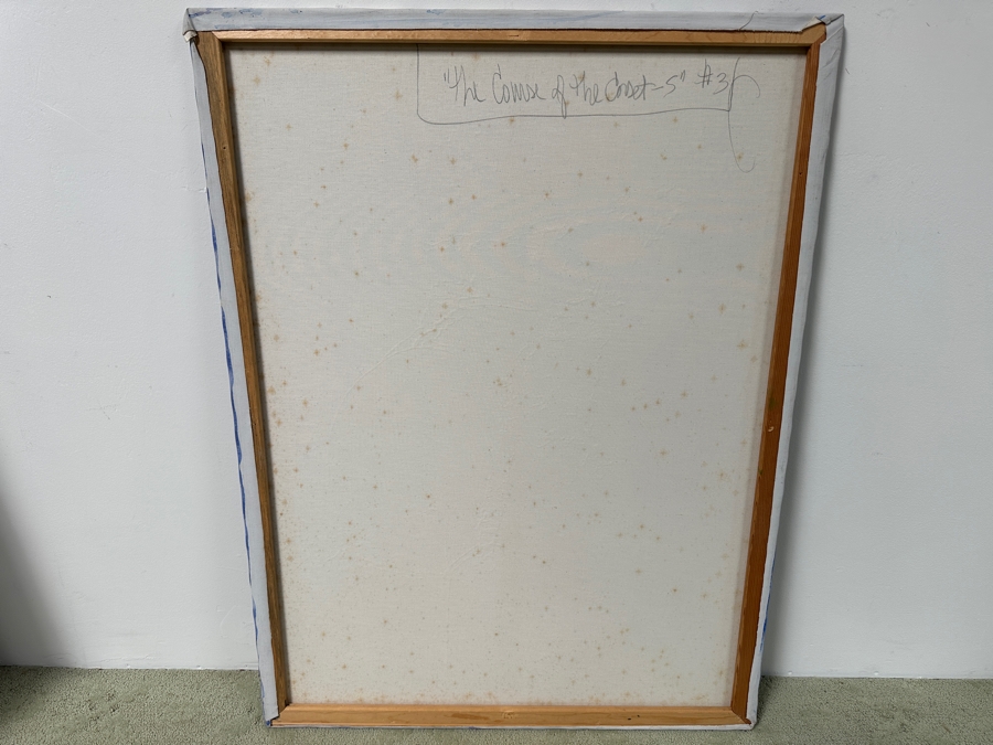 Gerrit Greve (1948-2024, Cardiff by the Sea, CA) Original Acrylic Drip Painting On Canvas Titled “The Course of the Corset - 5 #3” Signed Bottom Right 36” X 48” Estimate $1,700 - $2,200 [Photo 7]