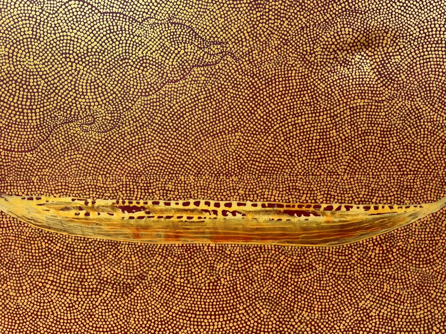 Gerrit Greve (1948-2024, Cardiff by the Sea, CA) Original Acrylic Painting On Canvas Titled “Voyage!!” Signed Verso Dated 2008 48” X 36” Estimate $1,700 - $2,200 [Photo 3]