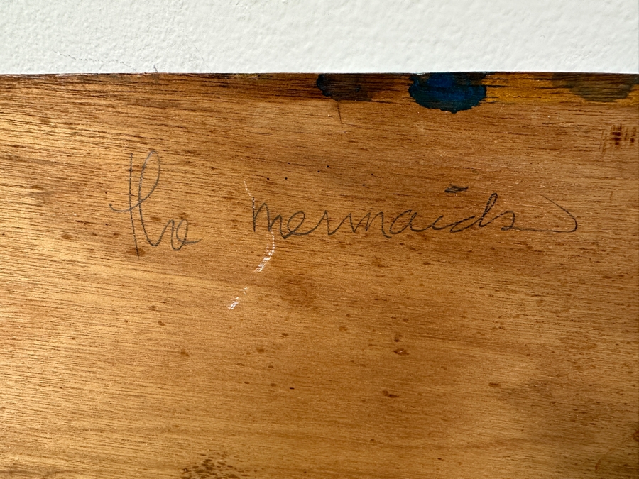 Gerrit Greve (1948-2024, Cardiff by the Sea, CA) Original Acrylic Painting On Board Titled “The Mermaids” Unsigned 60” X 36” Estimate $2,200 - $2,700 [Photo 9]